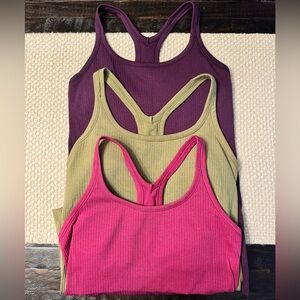 Lululemon Ebb to Street tank tops, Lot of 3.  All size 8.